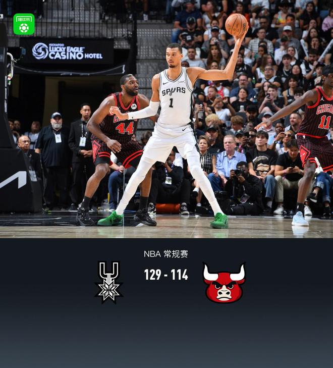 文班亚马狂砍41分率马刺大胜公牛 卡斯尔10助攻成